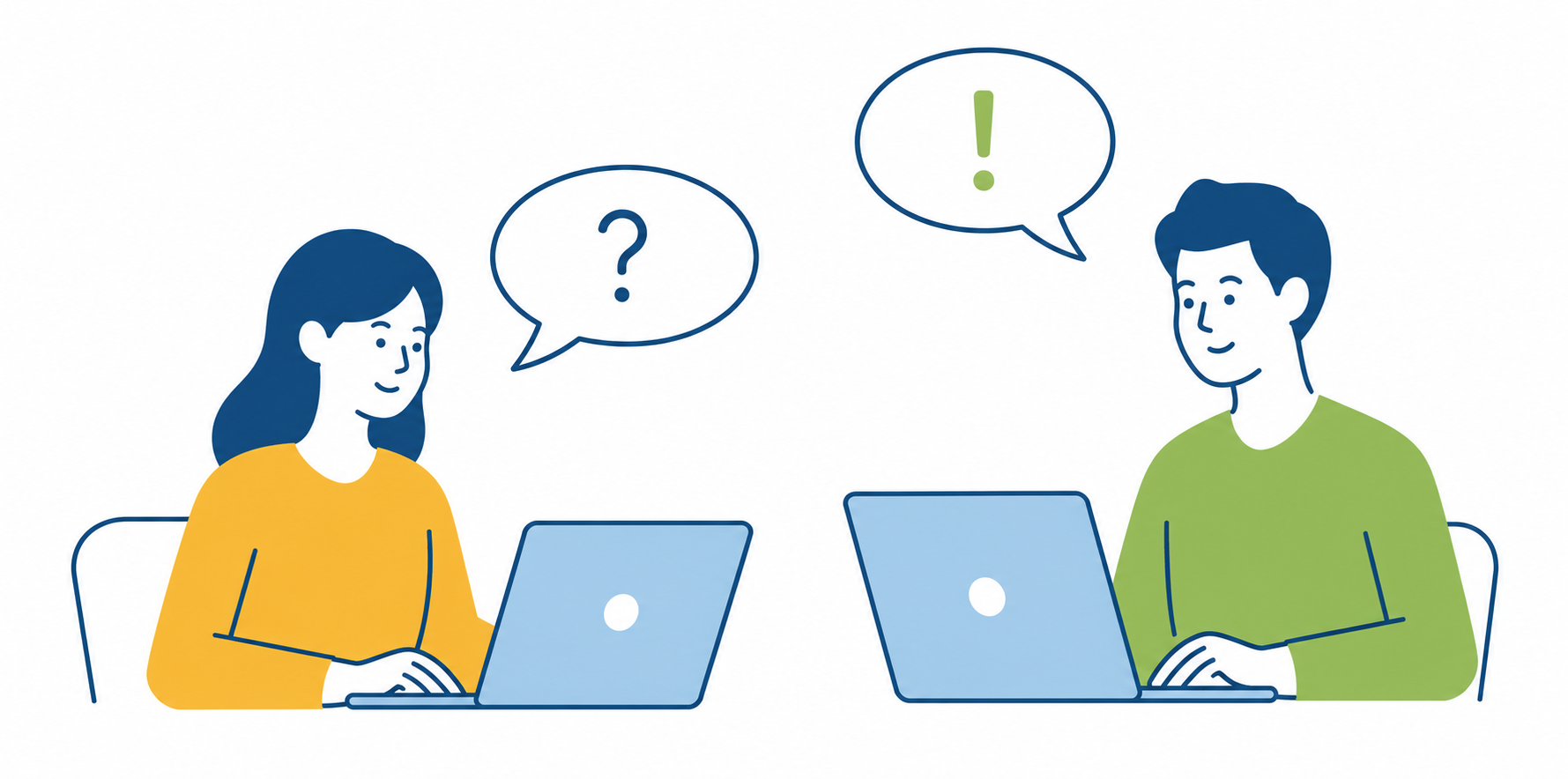 相談する二人のイラスト